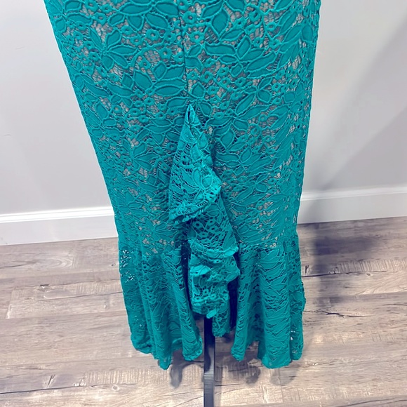 Green Lace High Low Dress plus size 3x - Picture 3 of 8